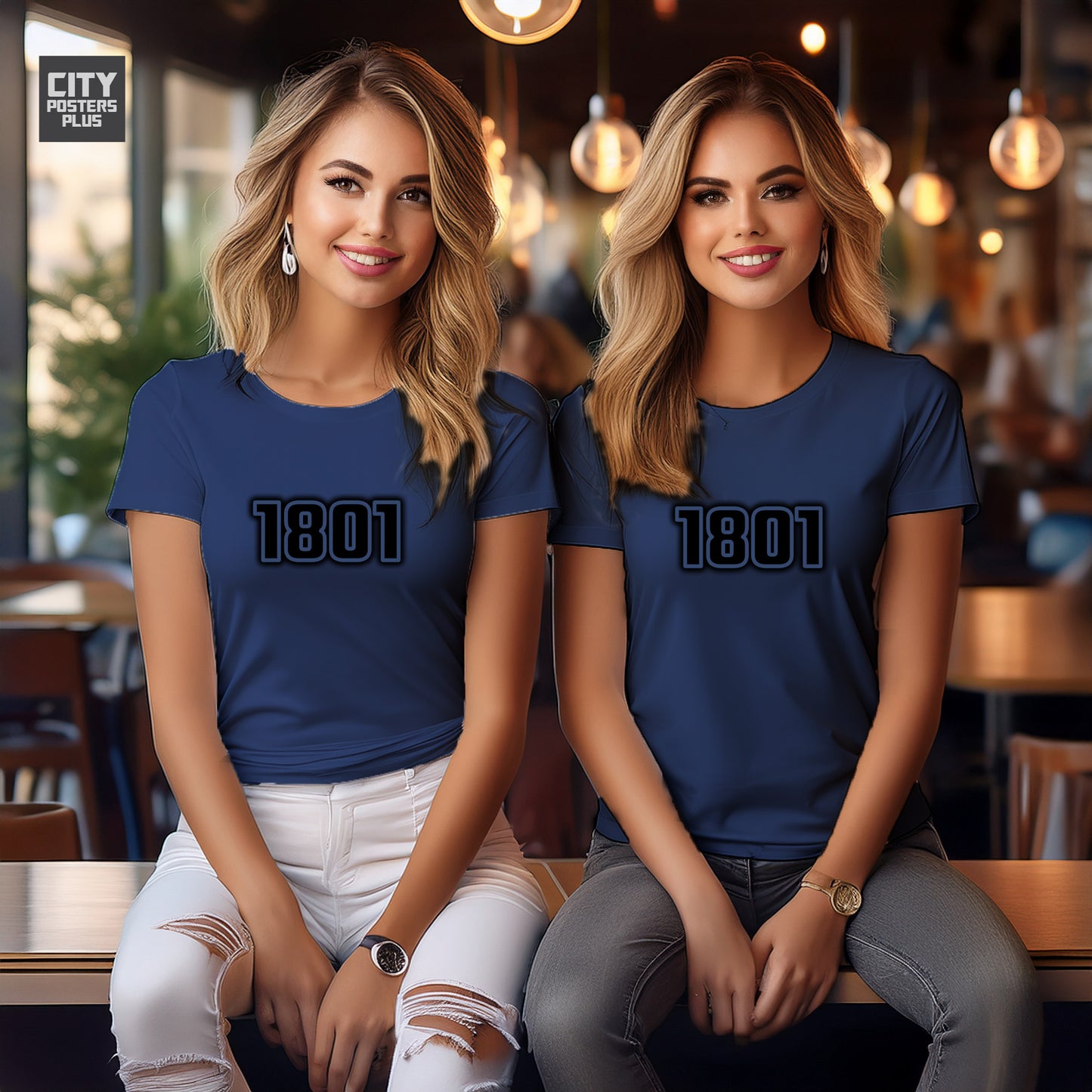1801 Year Women T-Shirt (Navy Blue)