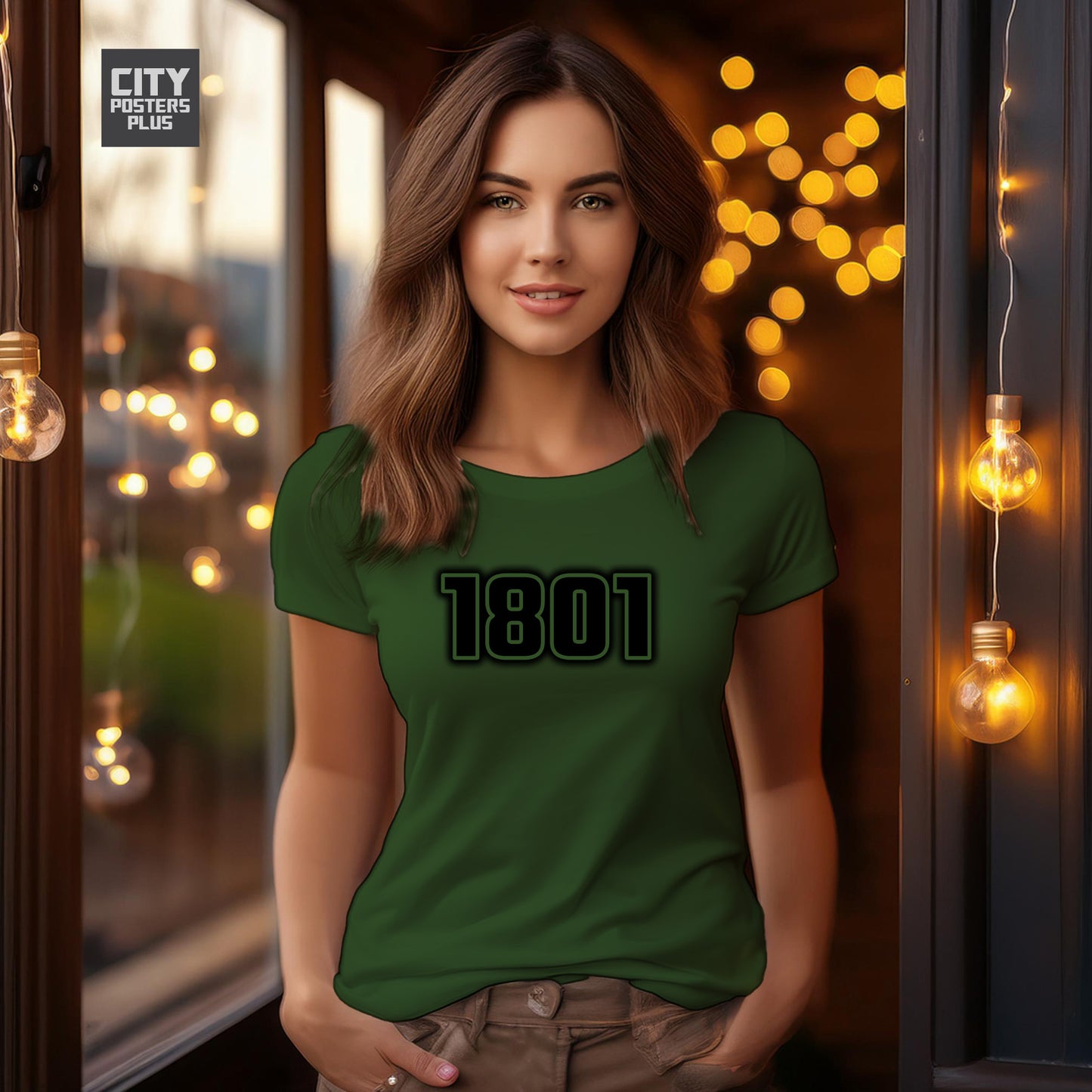 1801 Year Women T-Shirt (Olive Green)
