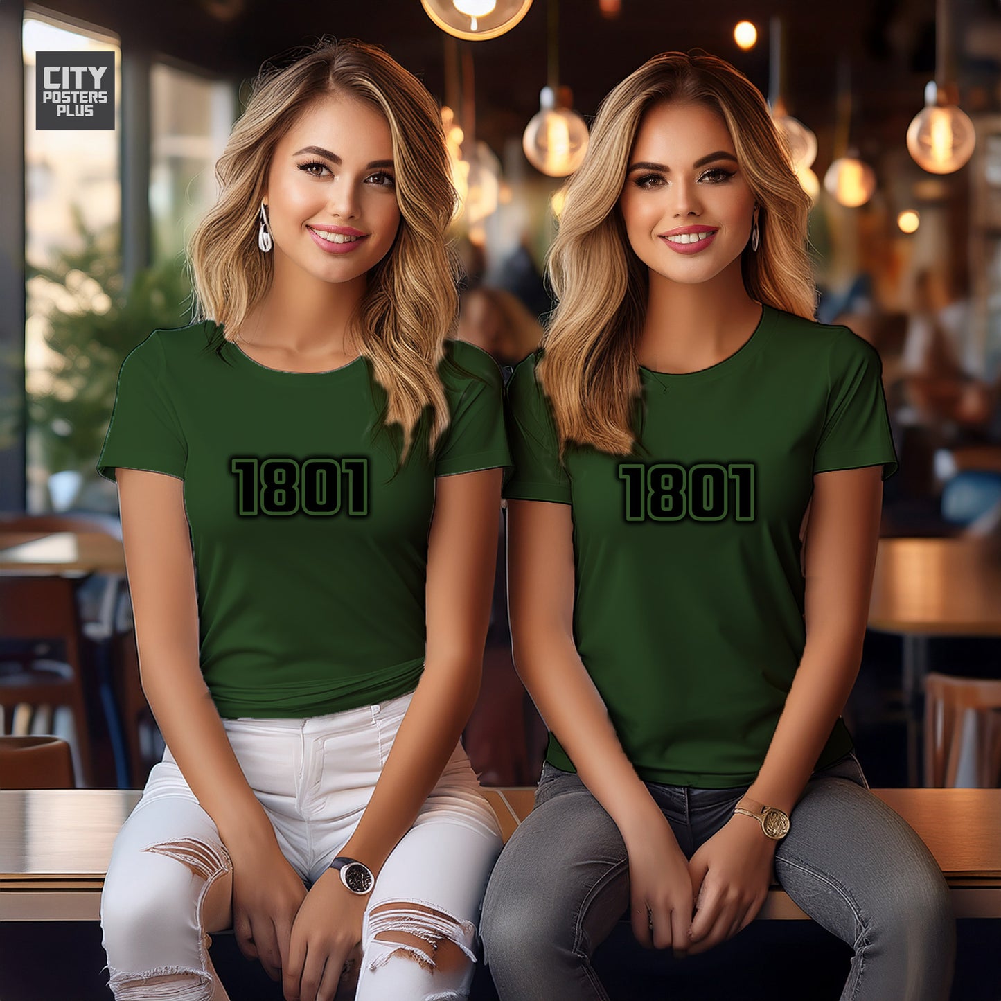 1801 Year Women T-Shirt (Olive Green)
