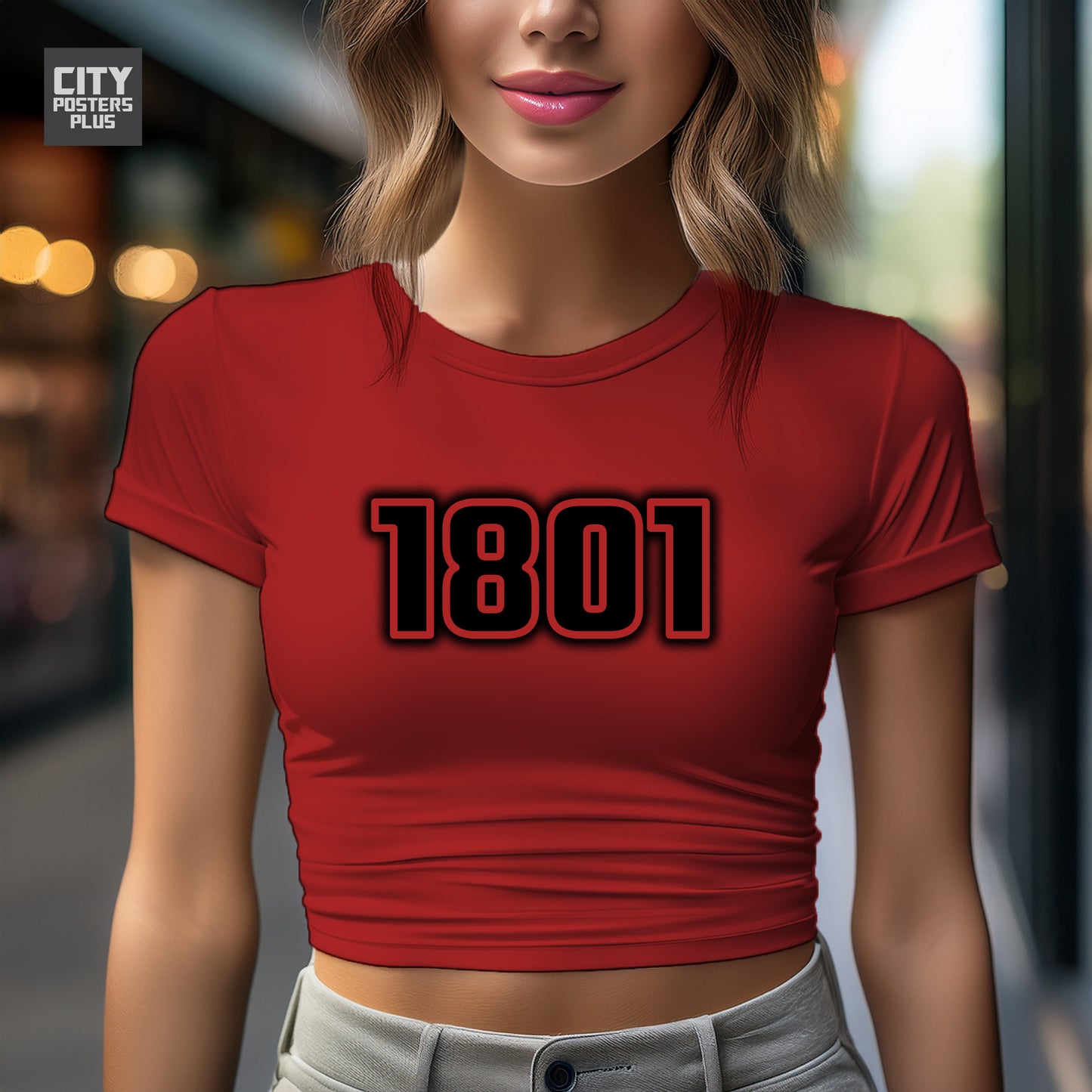 1801 Year Women Crop Top (Red)