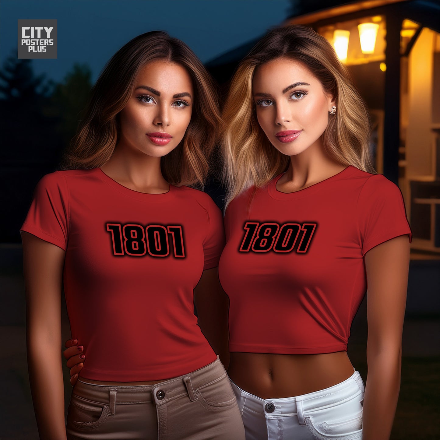 1801 Year Women Crop Top (Red)