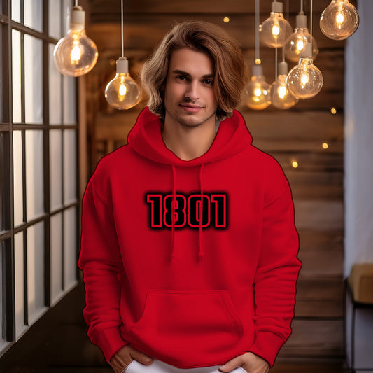 1801 Year Men Unisex Hoodie (Red)
