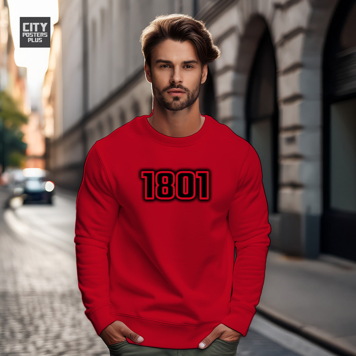 1801 Year Men Unisex Sweatshirt (Red)