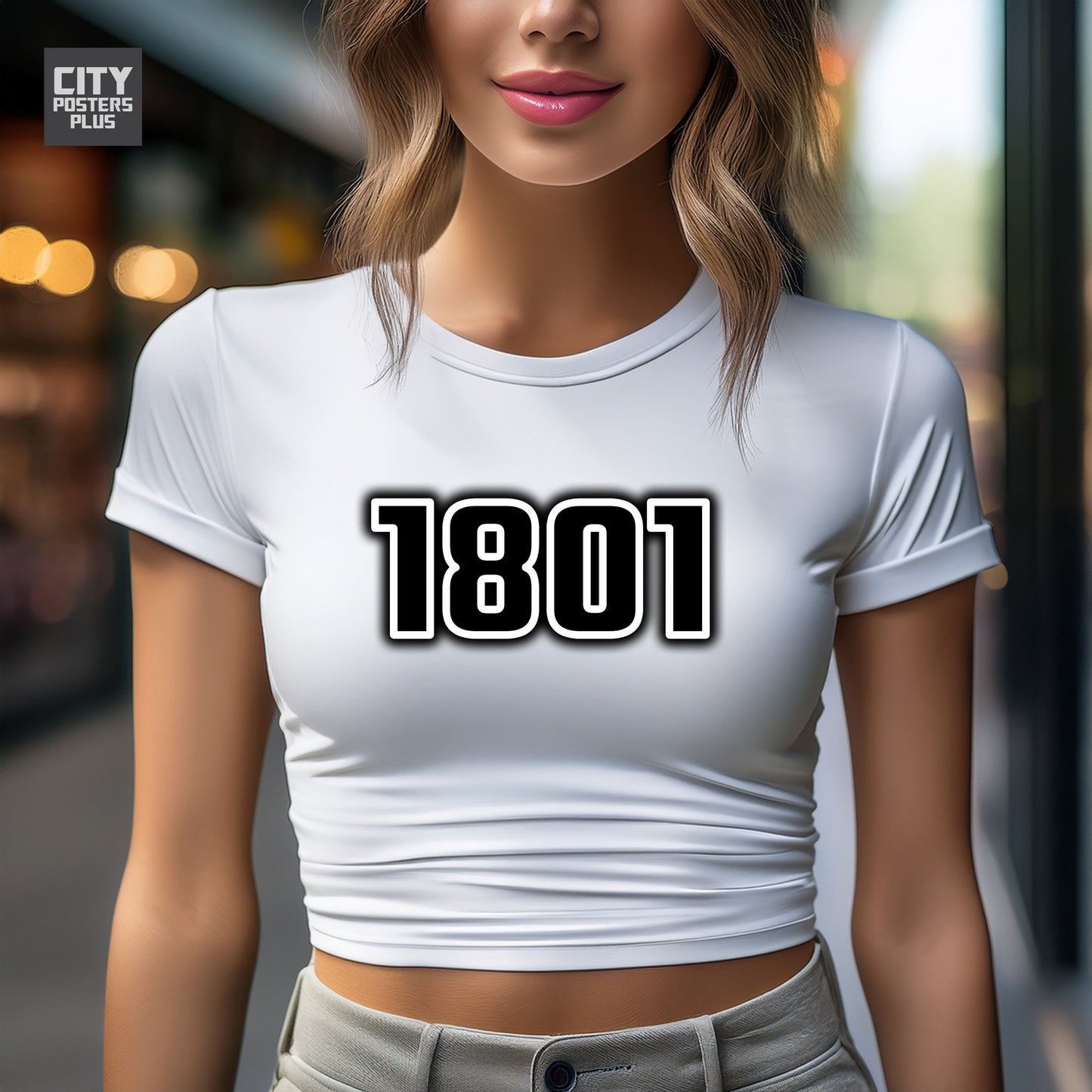 1801 Year Women Crop Top (White)