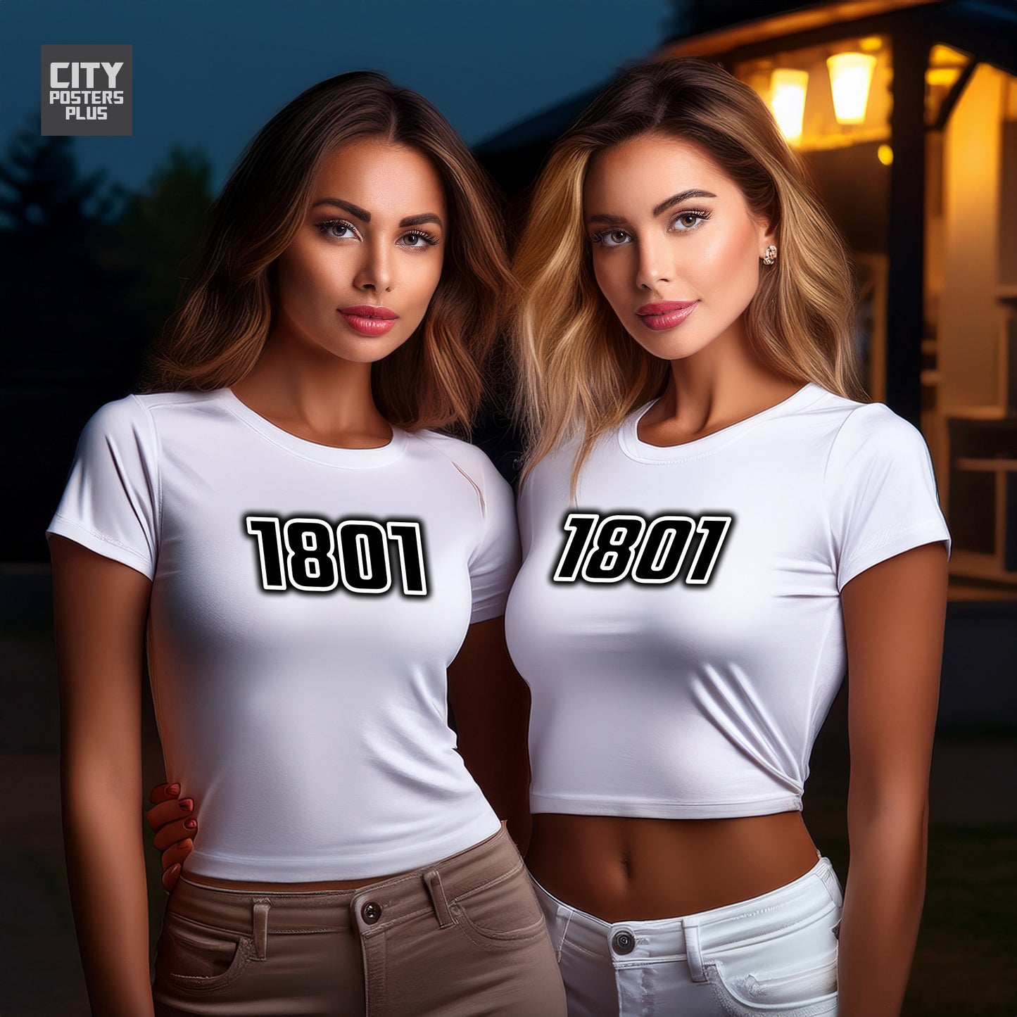 1801 Year Women Crop Top (White)