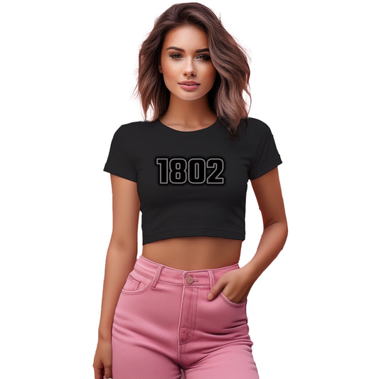 1802 Year Women Crop Top (Black)