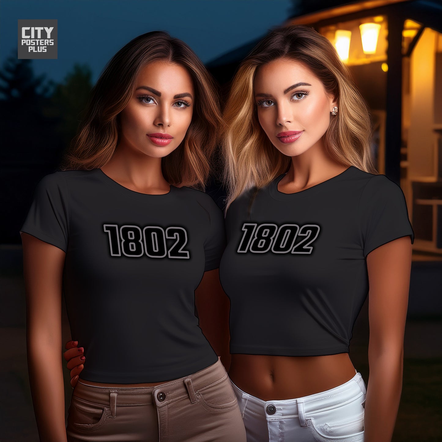 1802 Year Women Crop Top (Black)