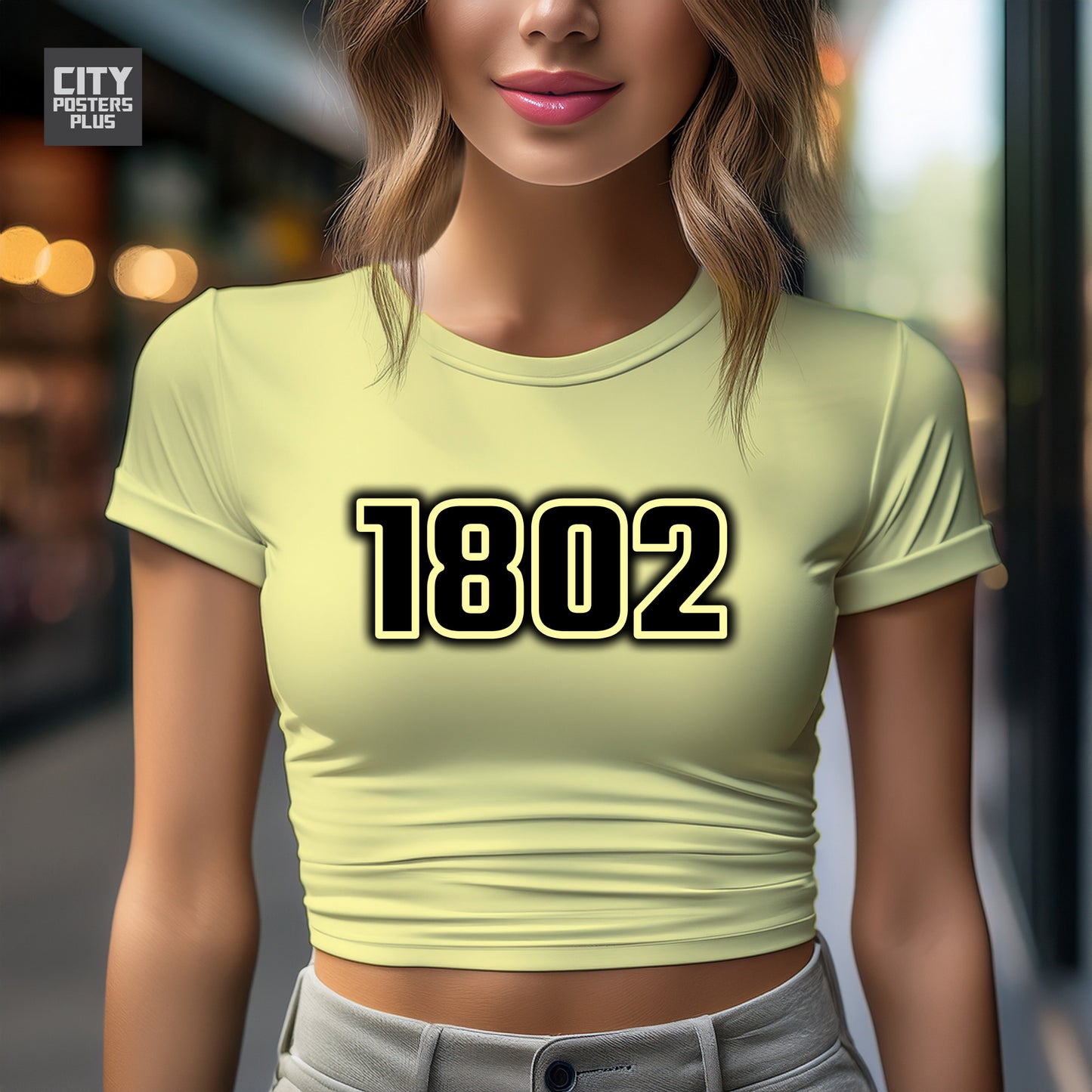 1802 Year Women Crop Top (Butter Yellow)