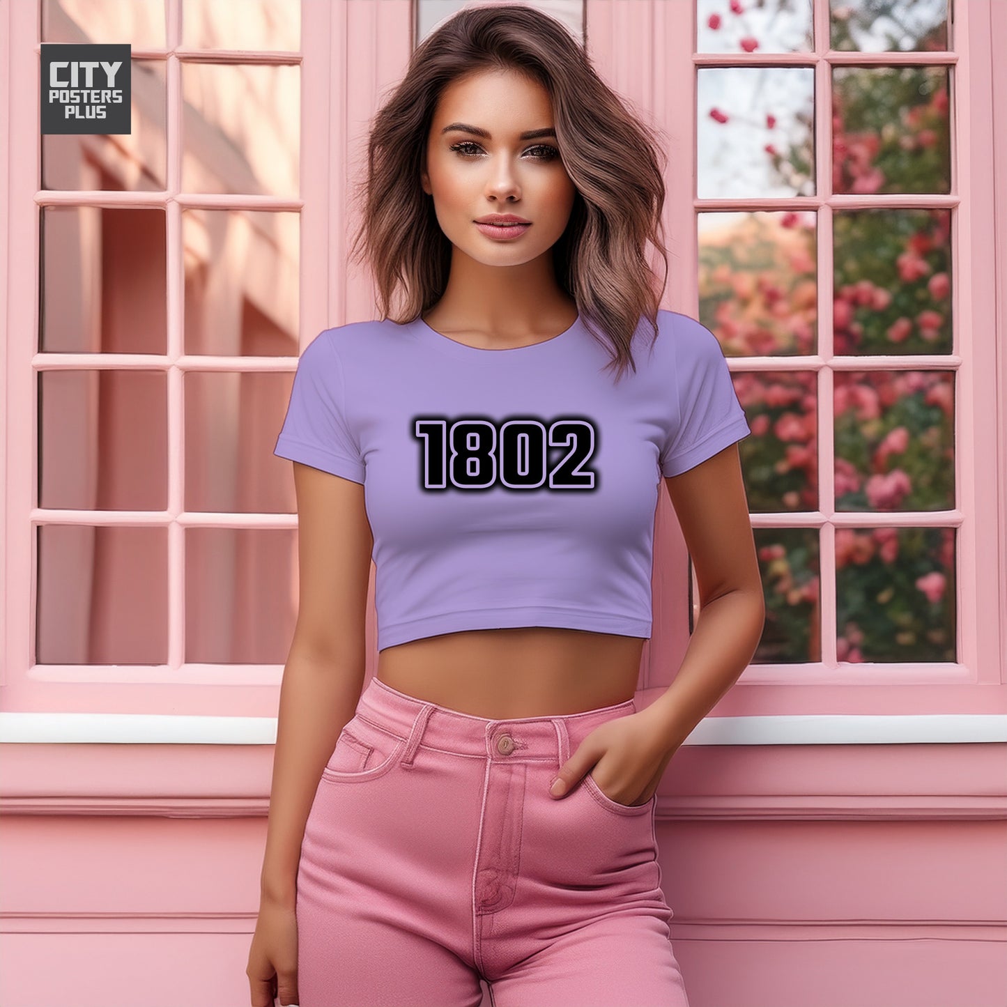 1802 Year Women Crop Top (Iris Lavender)