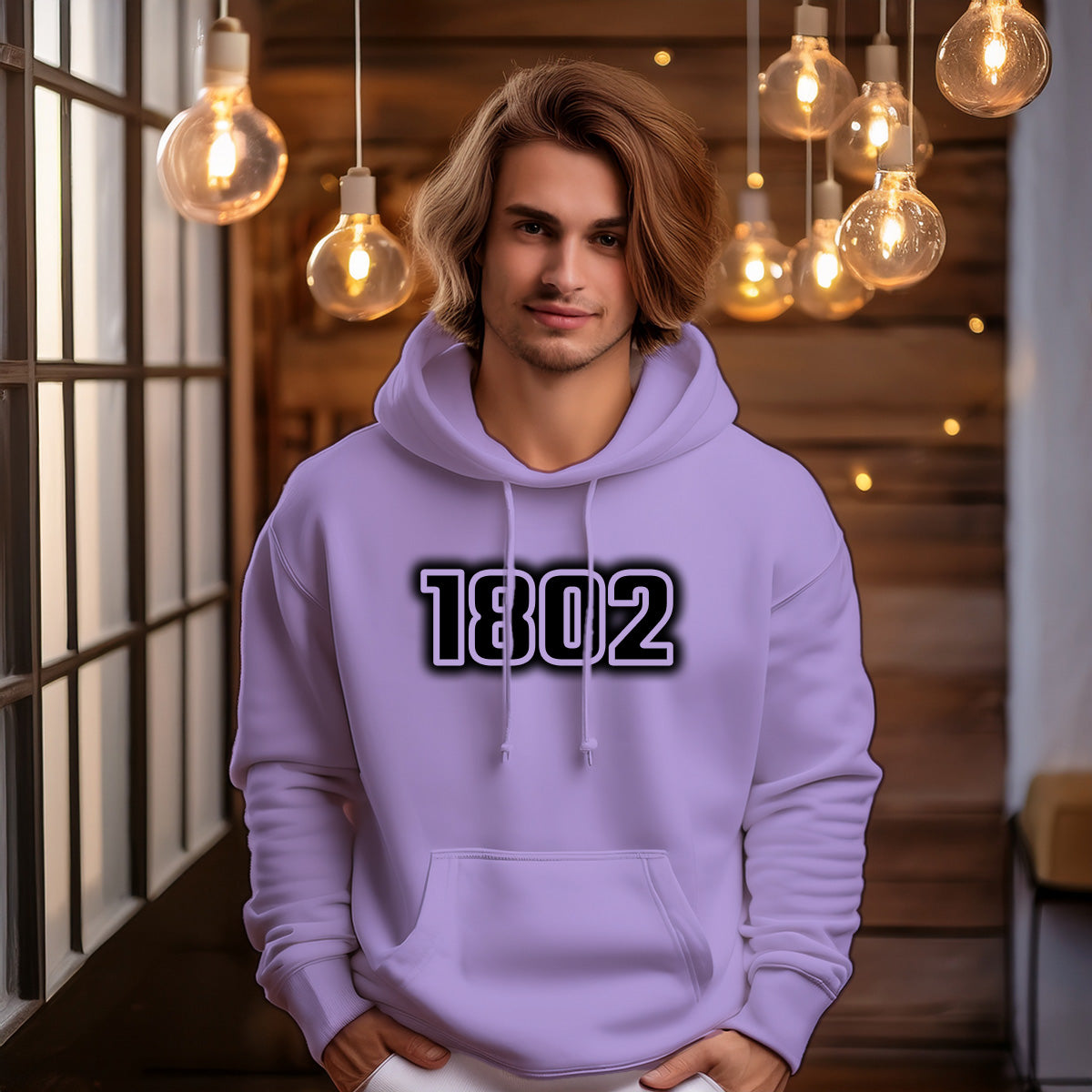1802 Year Men Unisex Hoodie (Iris Lavender)