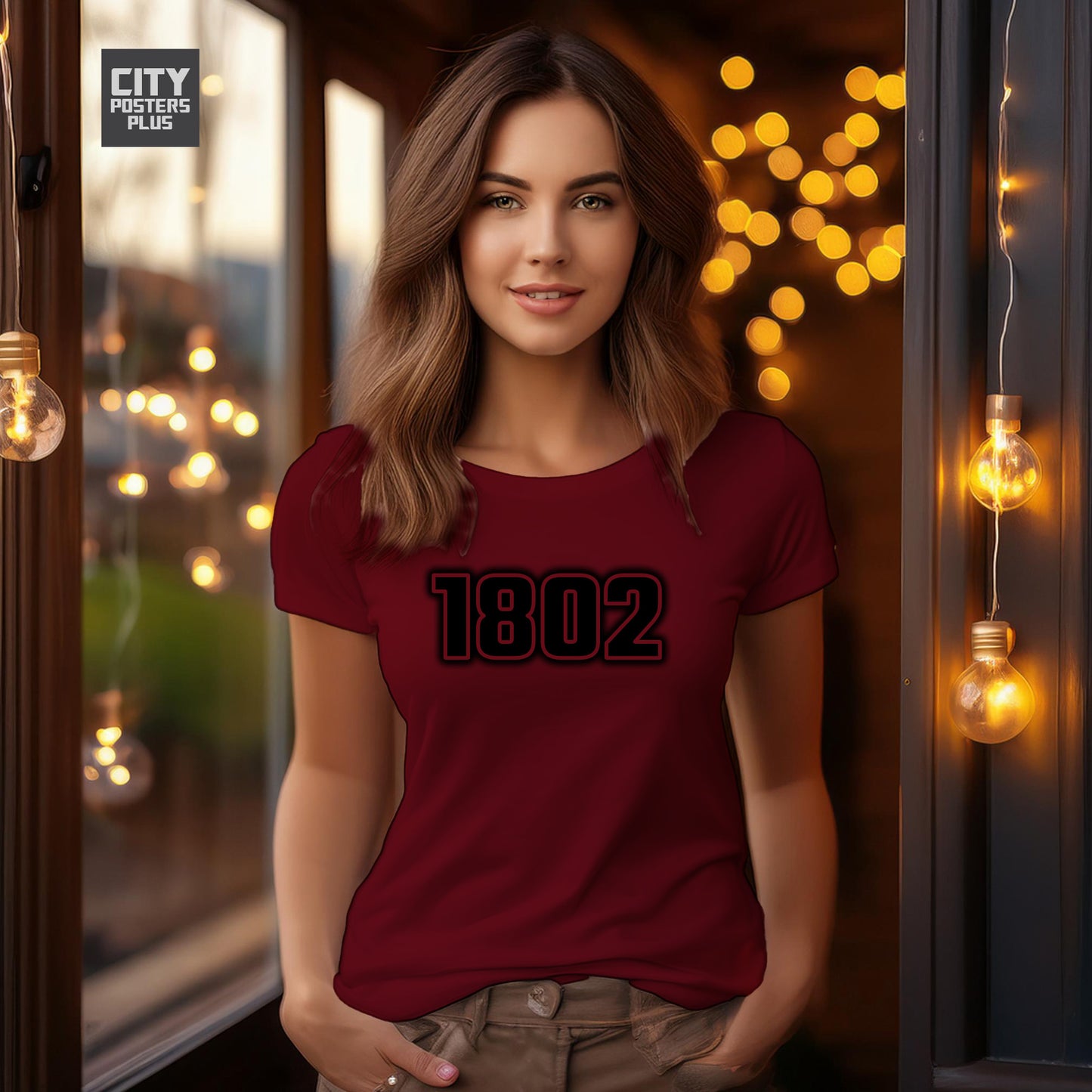 1802 Year Women T-Shirt (Maroon)