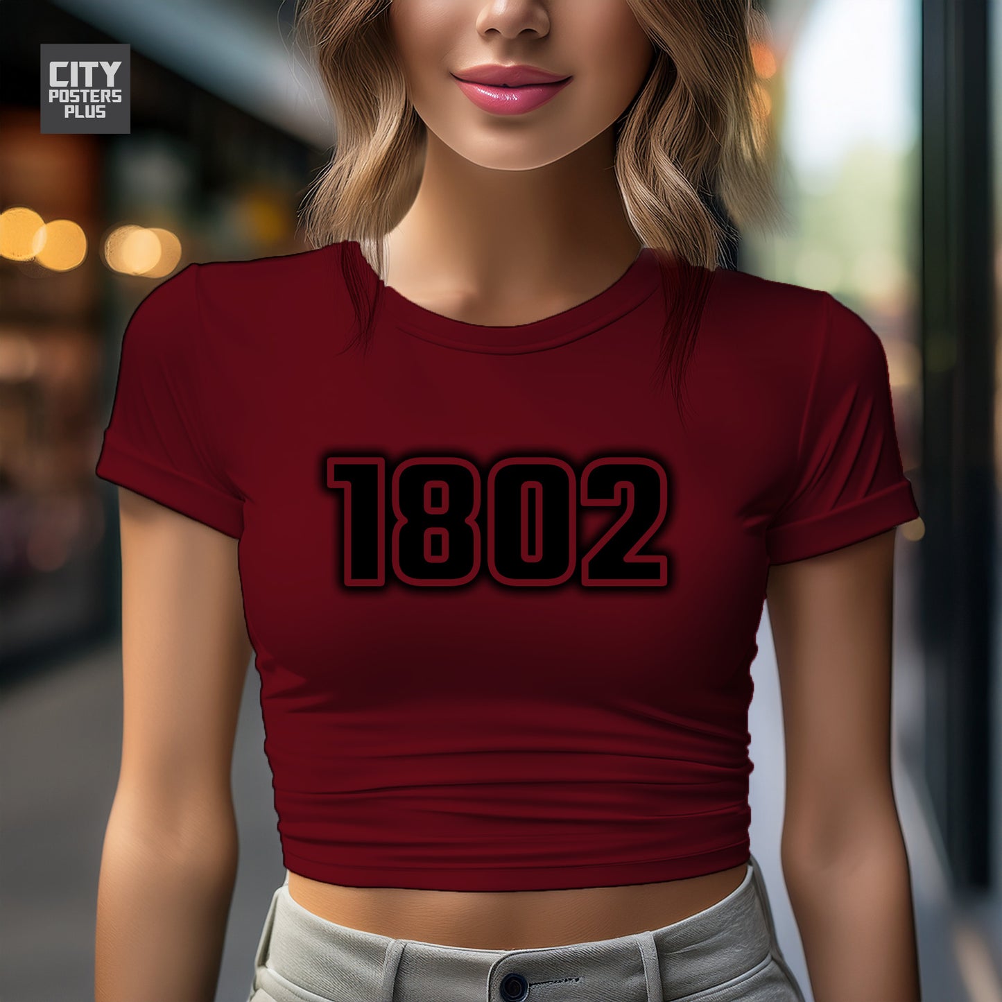 1802 Year Women Crop Top (Maroon)
