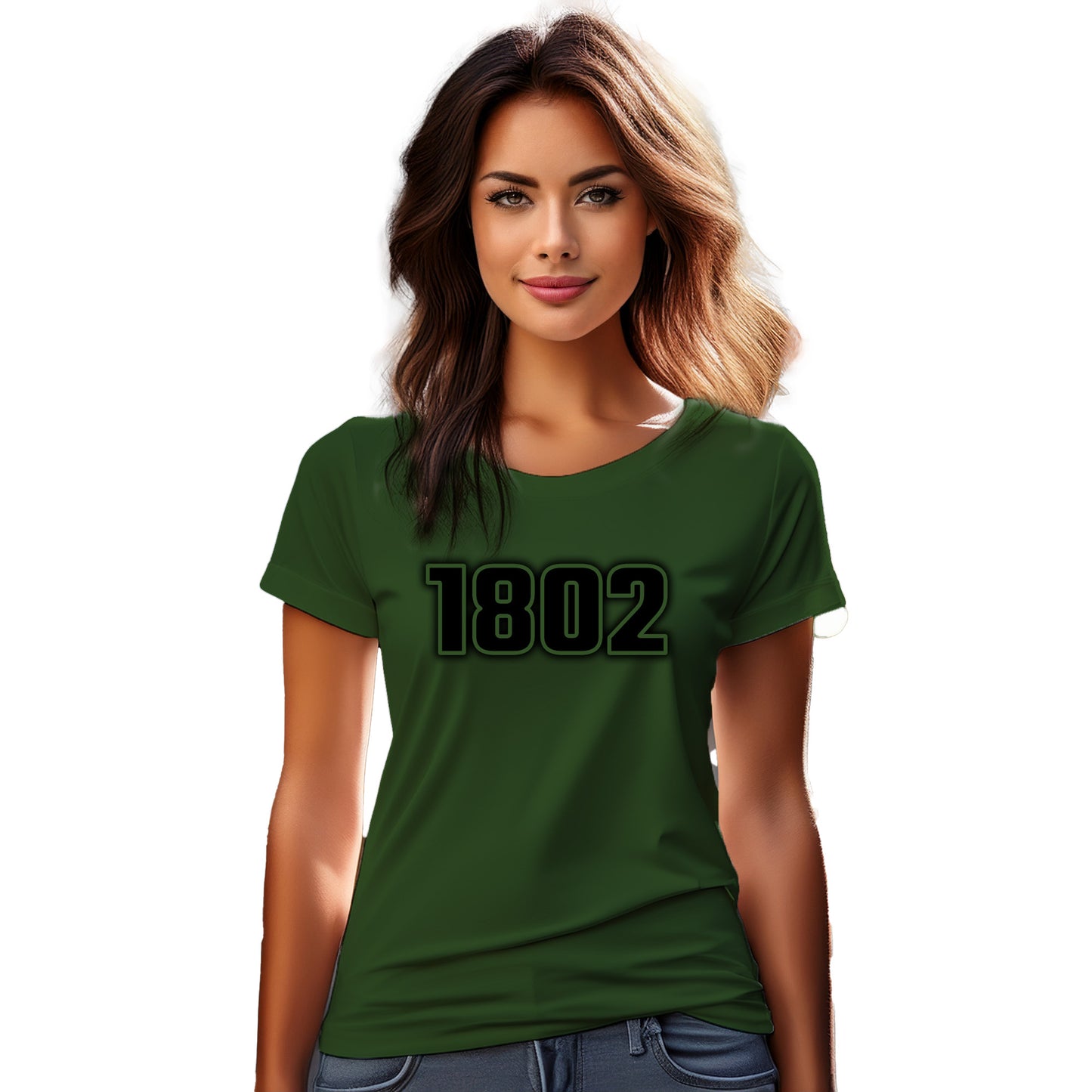 1802 Year Women T-Shirt (Olive Green)