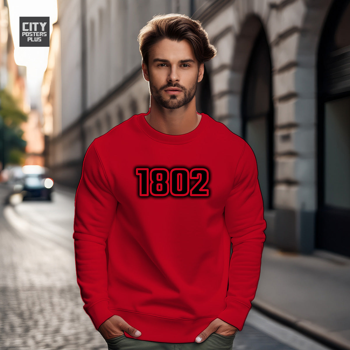 1802 Year Men Unisex Sweatshirt (Red)