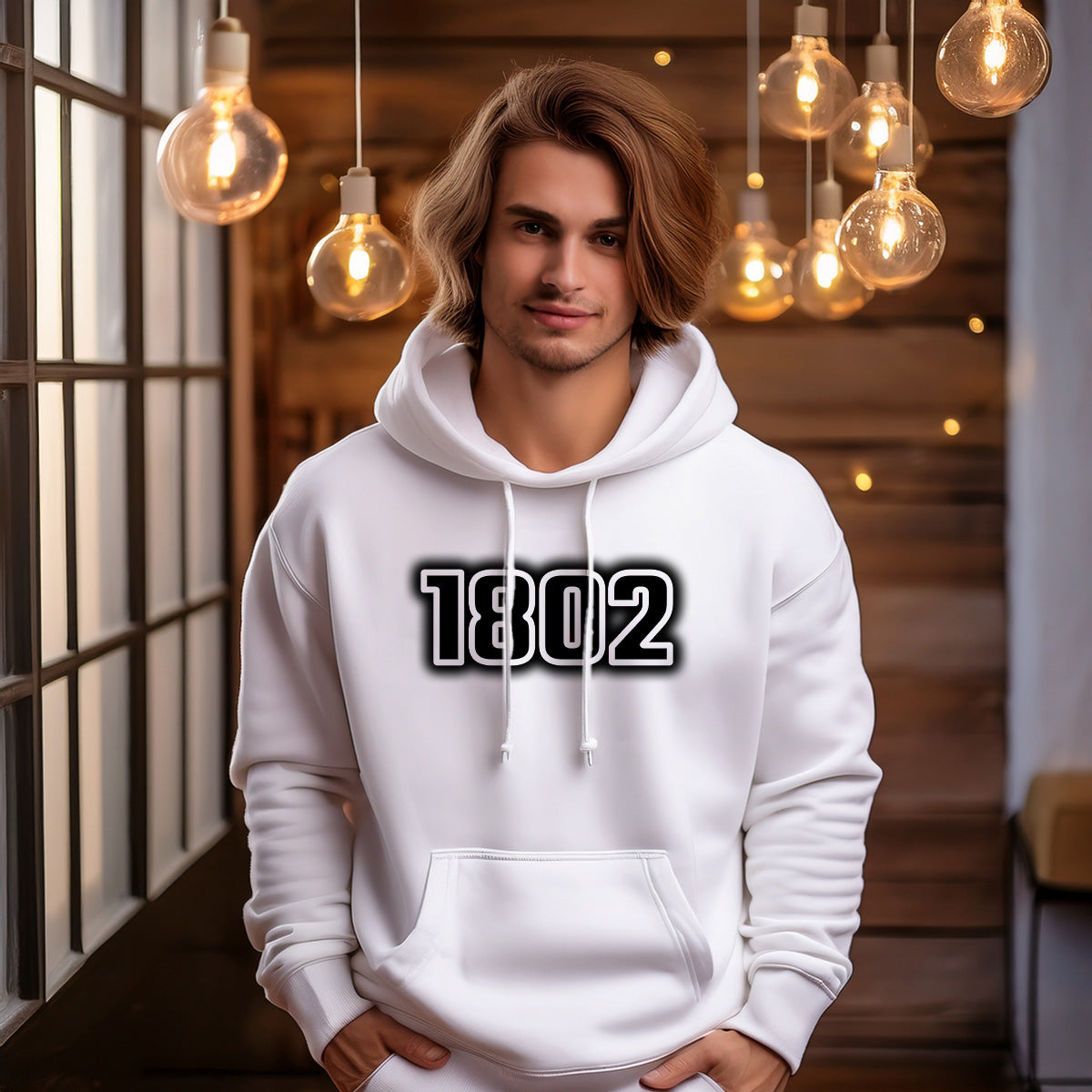 1802 Year Men Unisex Hoodie (White)