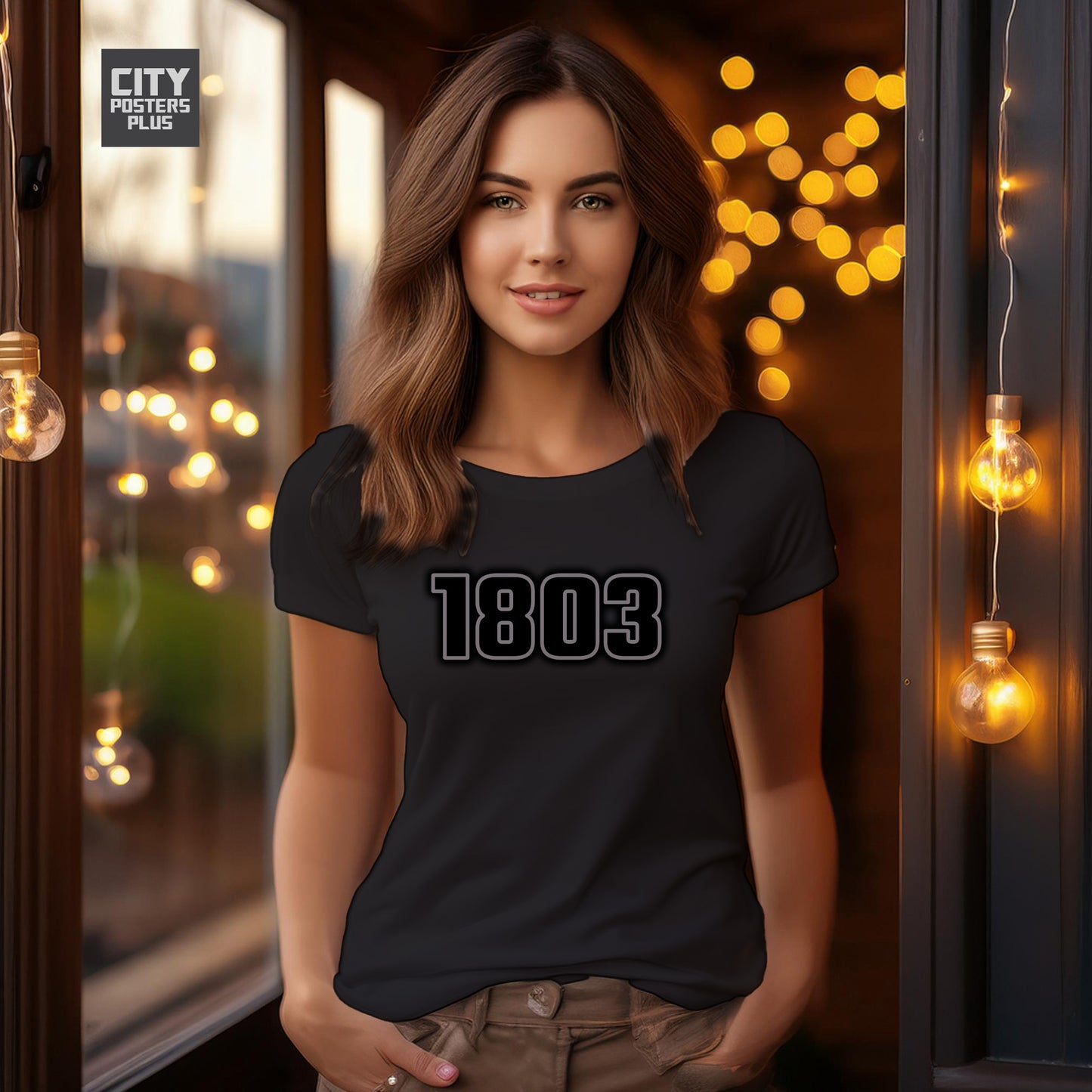 1803 Year Women T-Shirt (Black)