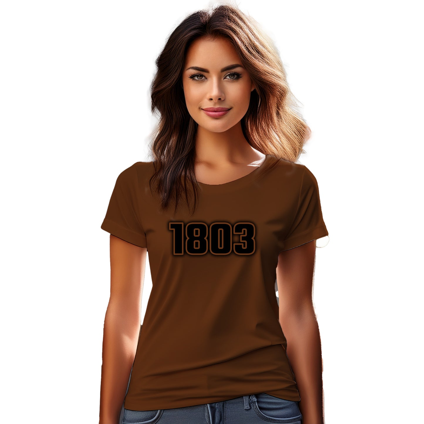 1803 Year Women T-Shirt (Brown)