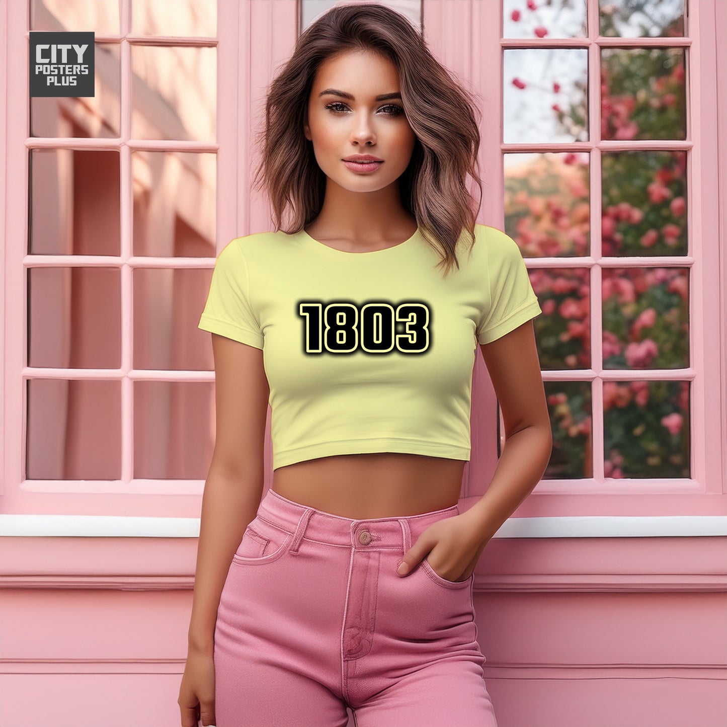 1803 Year Women Crop Top (Butter Yellow)