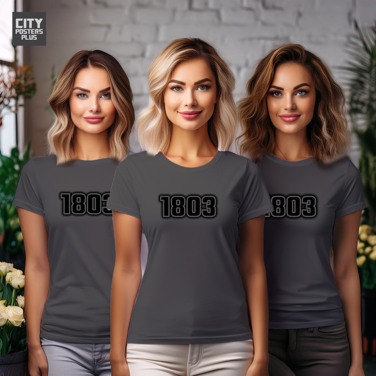 1803 Year Women T-Shirt (Charcoal Grey)