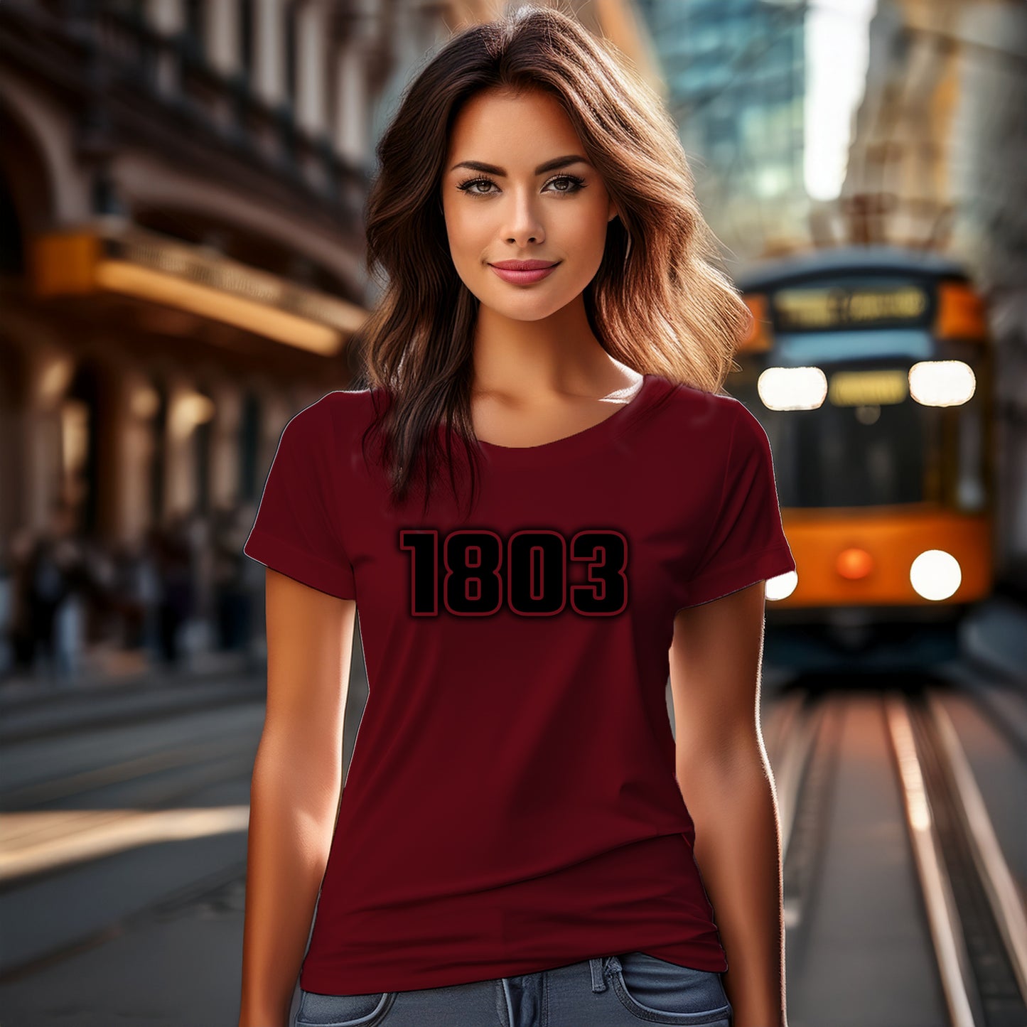 1803 Year Women T-Shirt (Maroon)