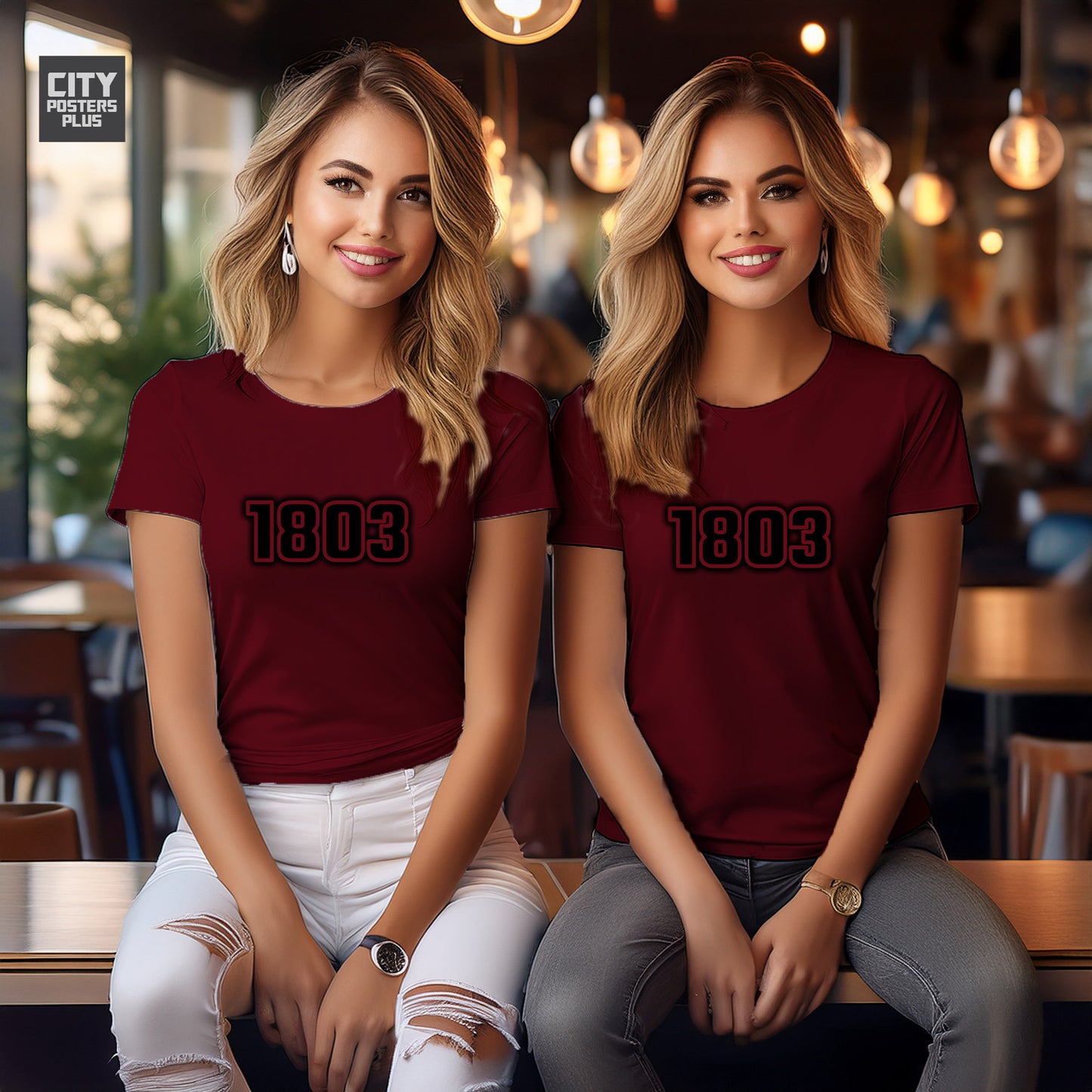 1803 Year Women T-Shirt (Maroon)