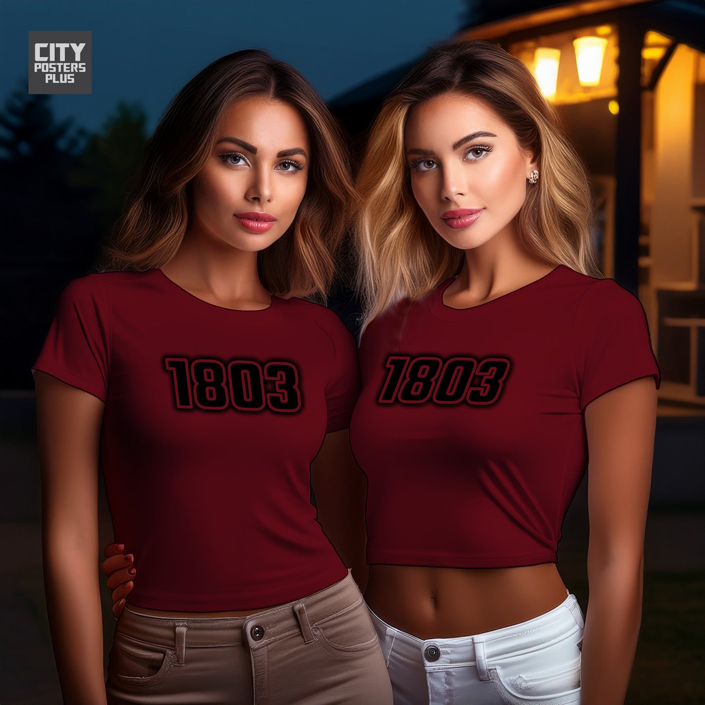 1803 Year Women Crop Top (Maroon)