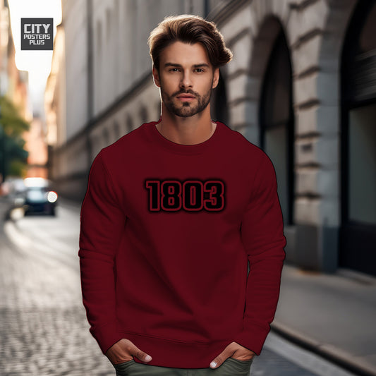 1803 Year Men Unisex Sweatshirt (Maroon)