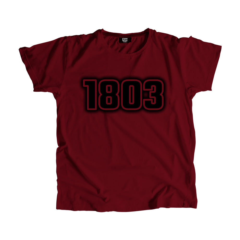 1803 Year Men Unisex T-Shirt (Maroon)