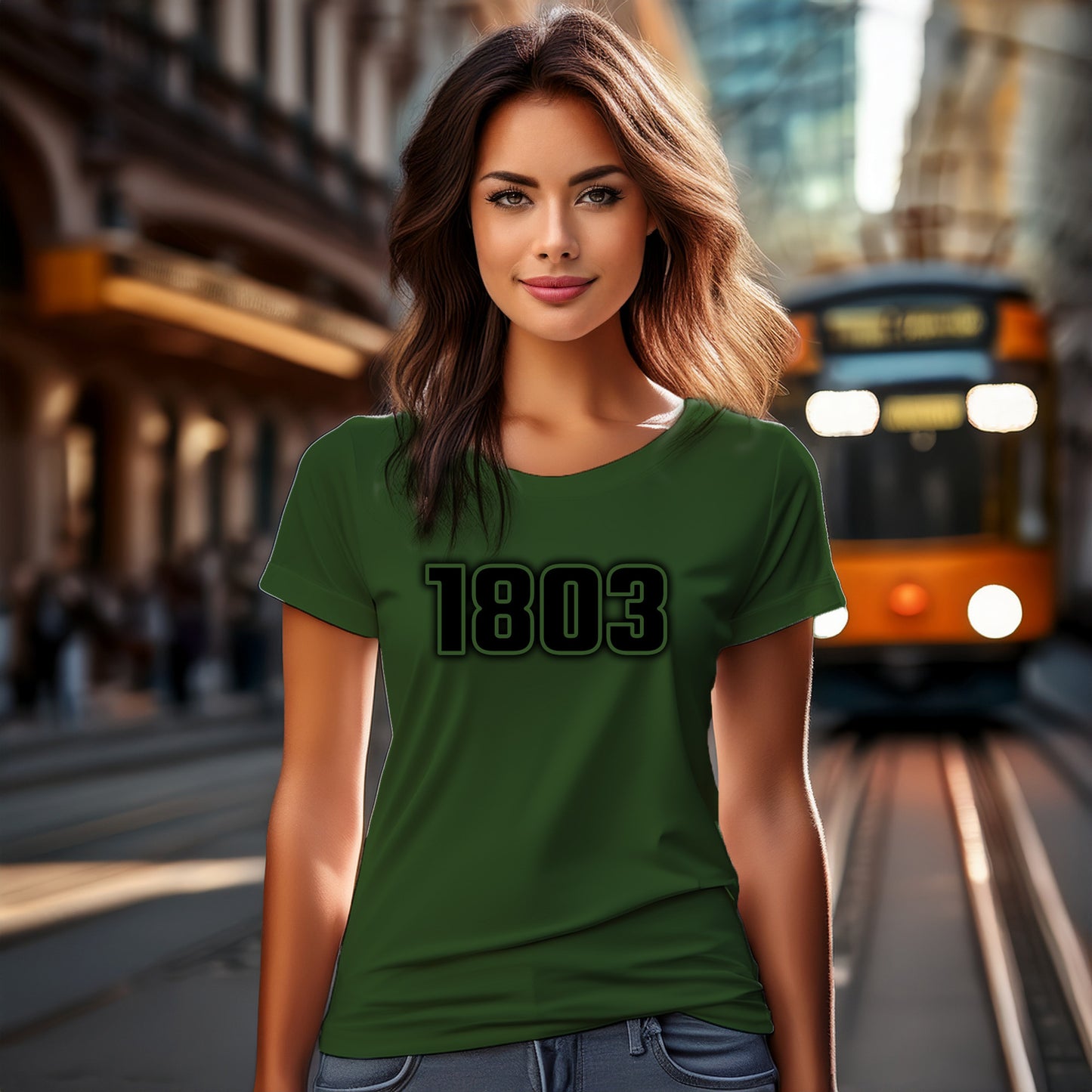 1803 Year Women T-Shirt (Olive Green)