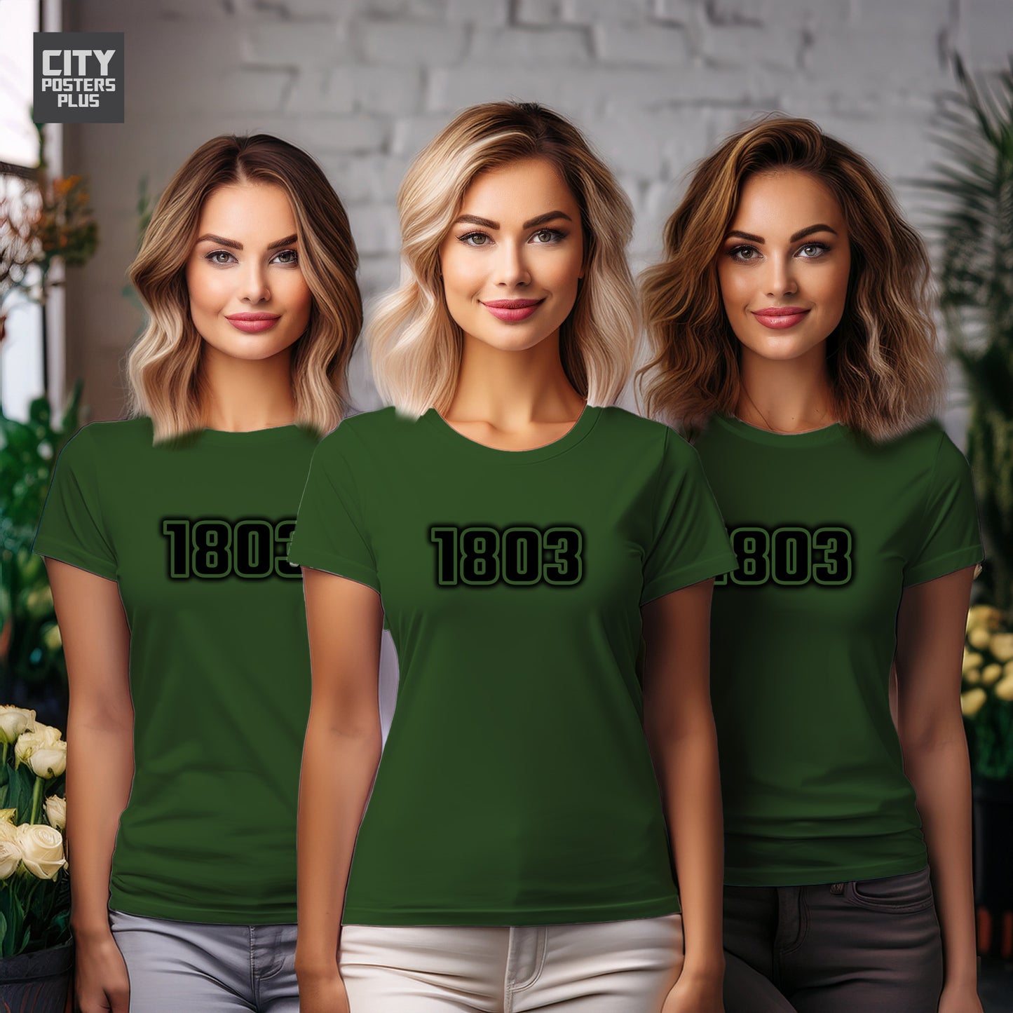 1803 Year Women T-Shirt (Olive Green)