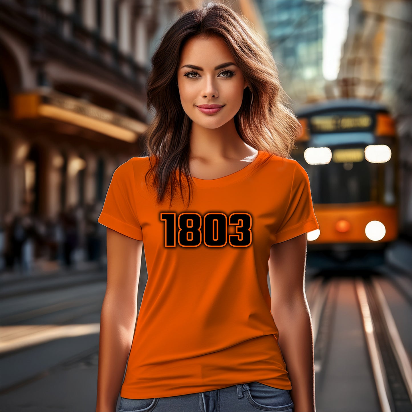 1803 Year Women T-Shirt (Orange)