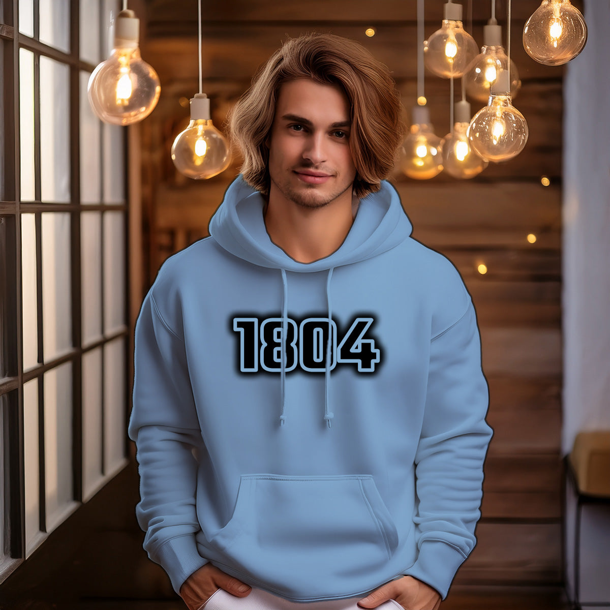 1804 Year Men Unisex Hoodie (Baby Blue)