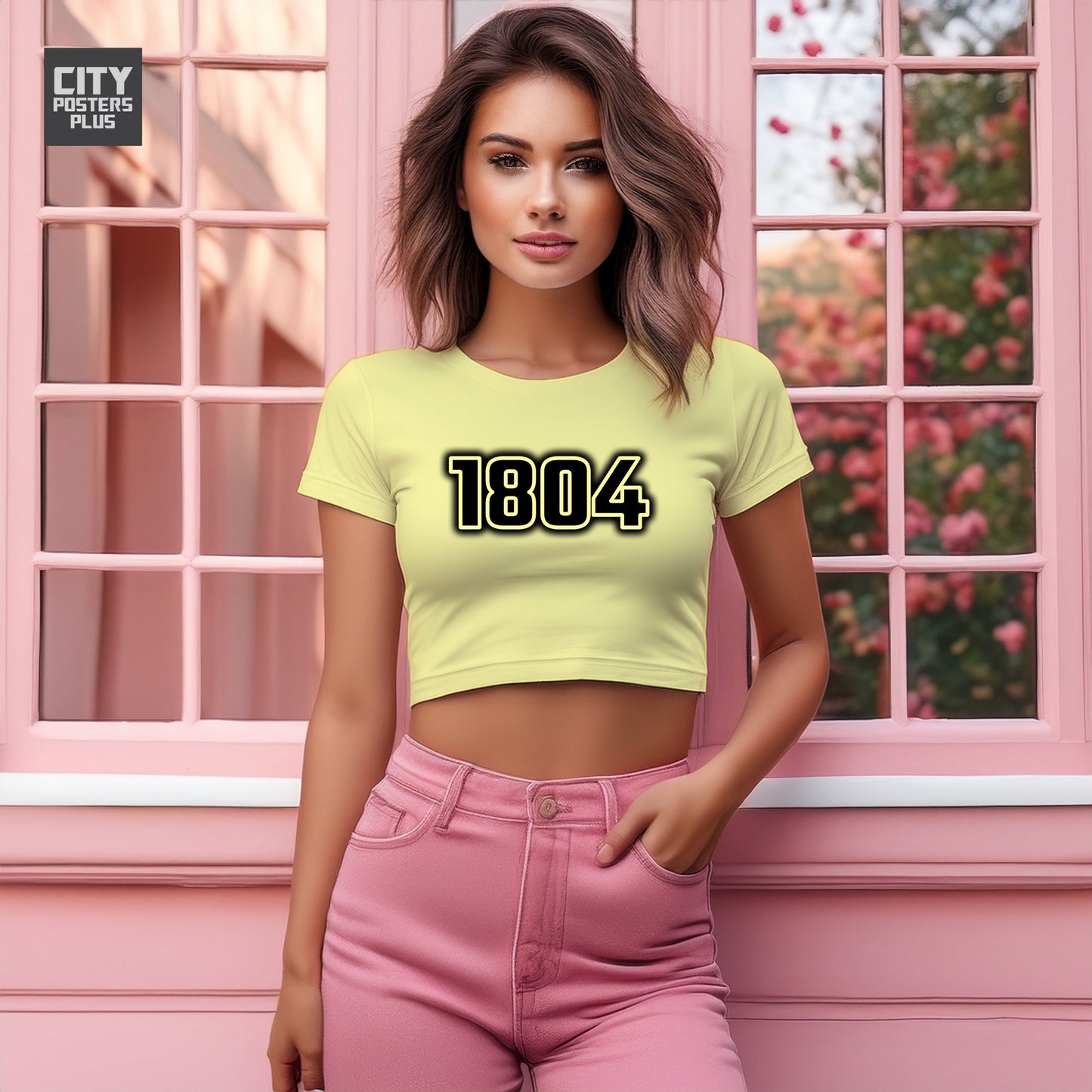 1804 Year Women Crop Top (Butter Yellow)