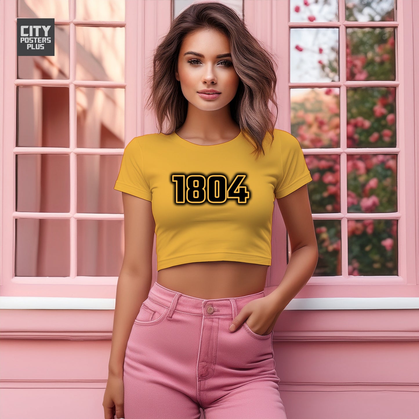 1804 Year Women Crop Top (Golden Yellow)