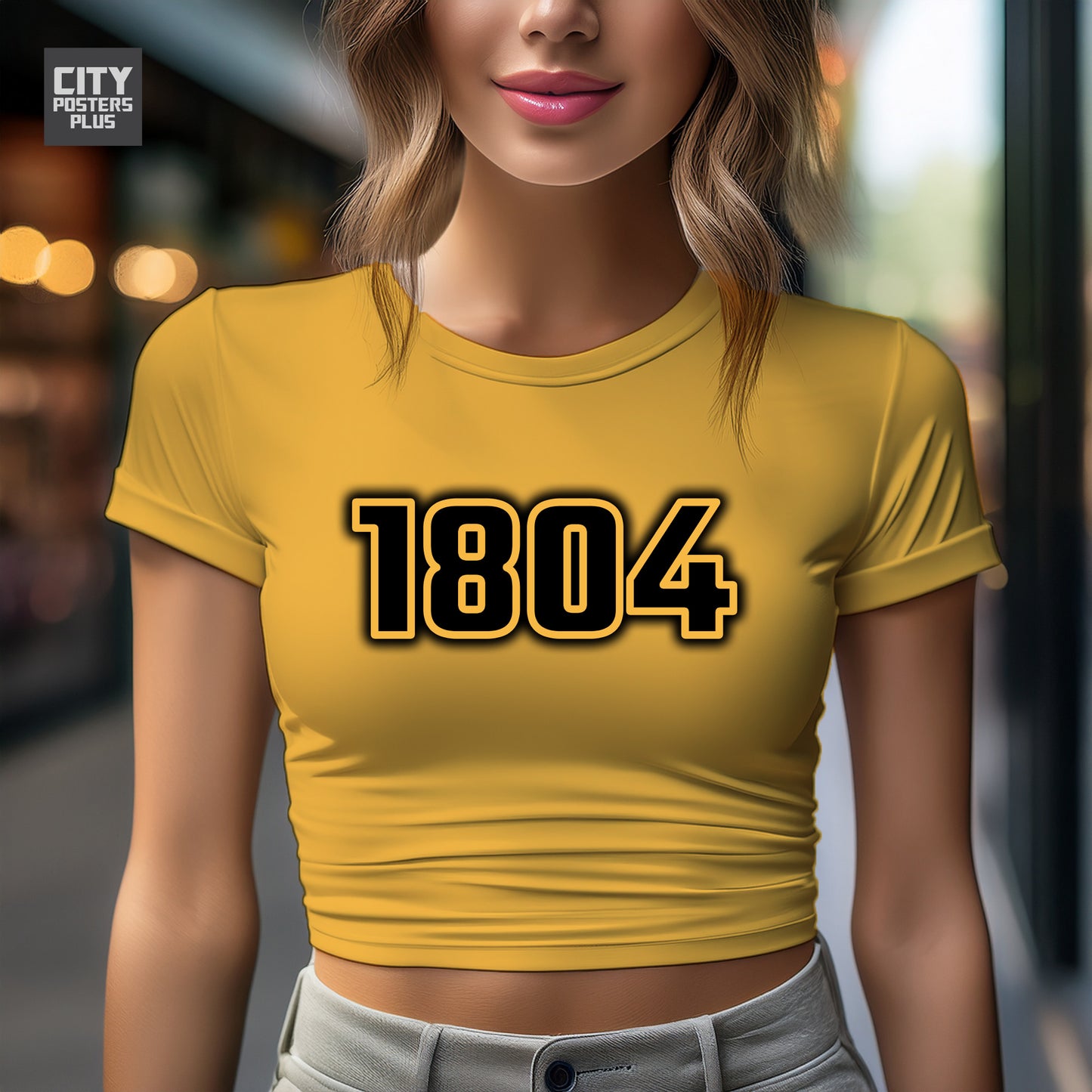 1804 Year Women Crop Top (Golden Yellow)
