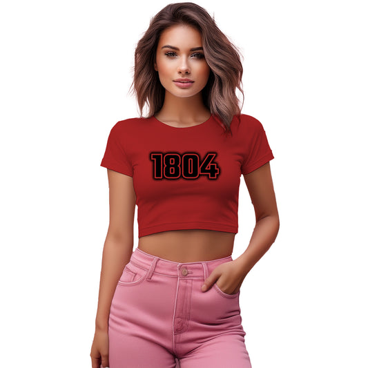 1804 Year Women Crop Top (Red)