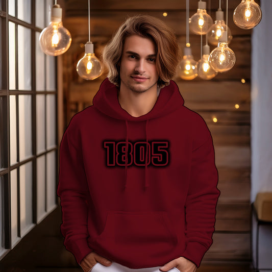 1805 Year Men Unisex Hoodie (Maroon)