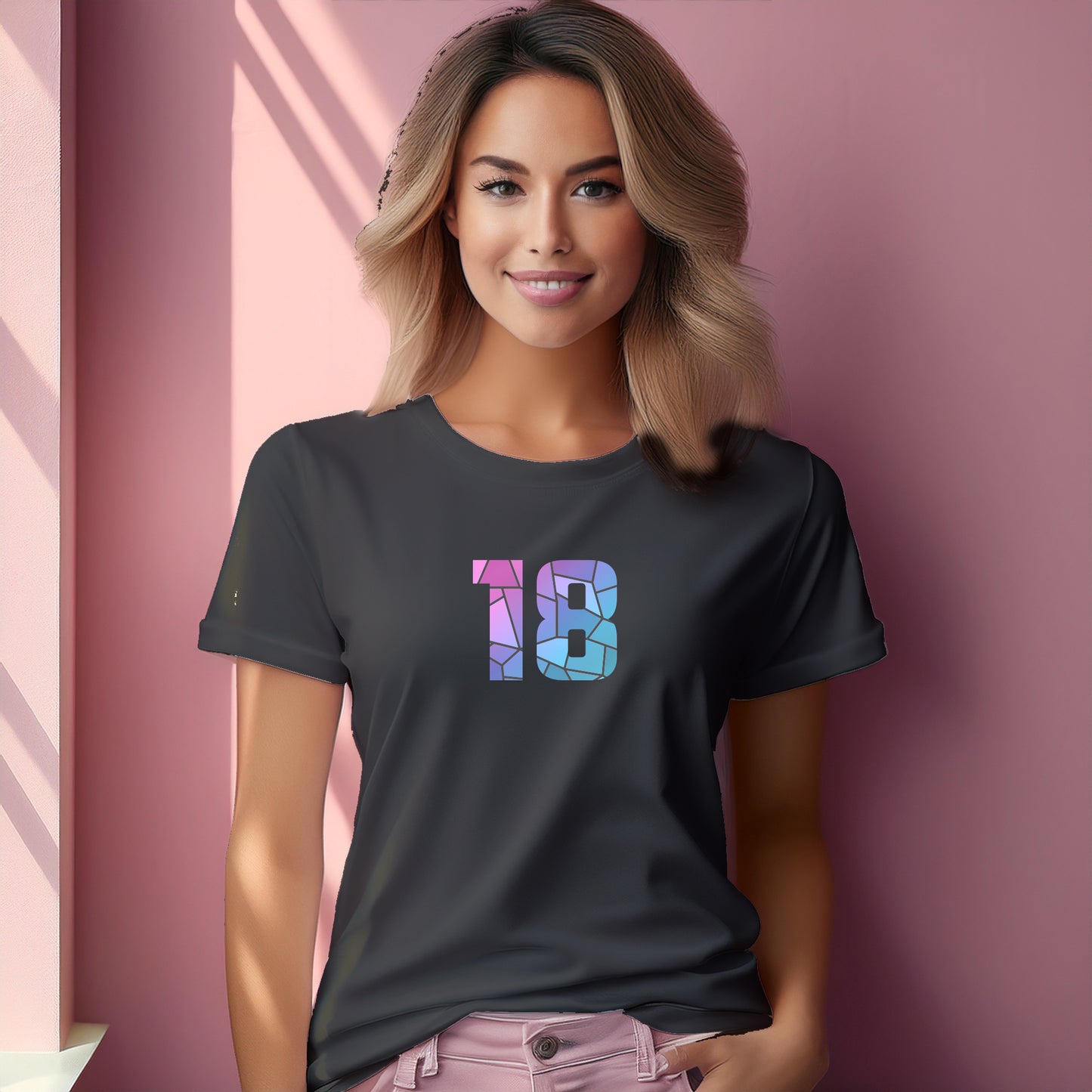 18 Number Women T-Shirt (Charcoal Grey)