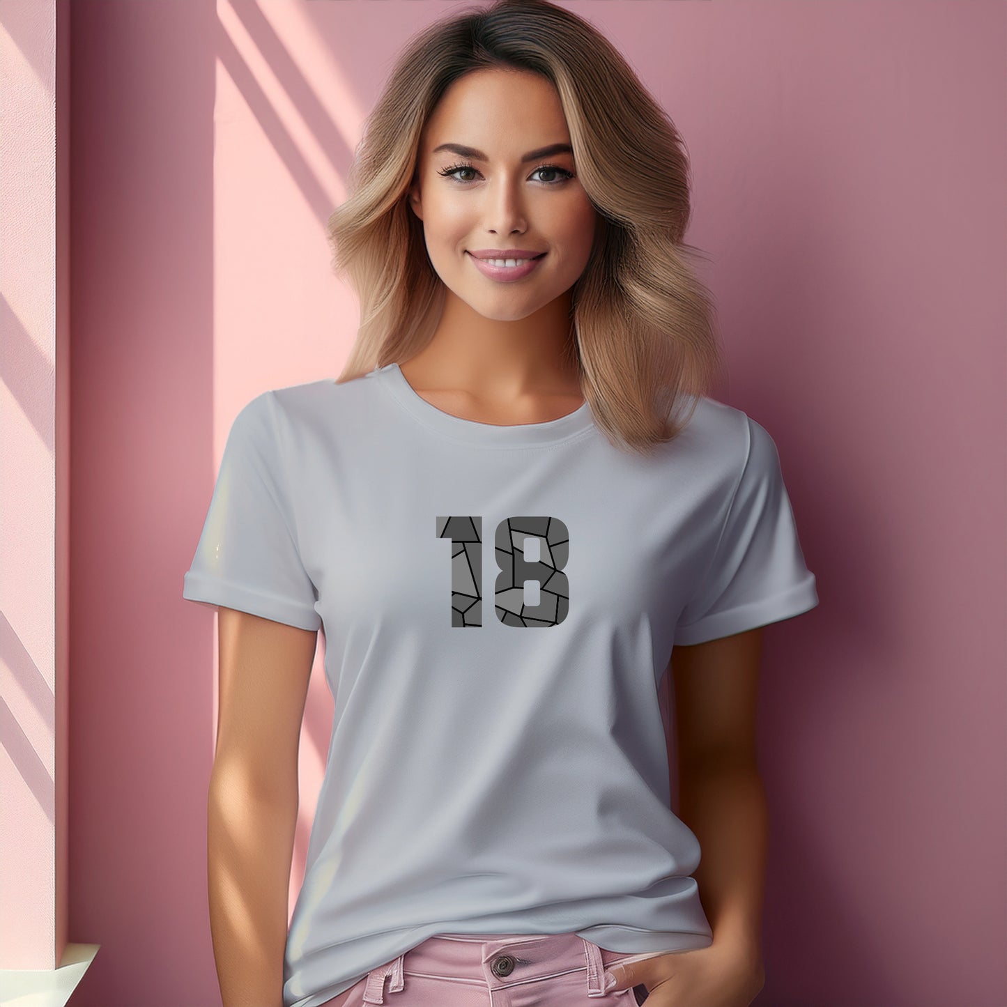 18 Number Women T-Shirt (Melange Grey)