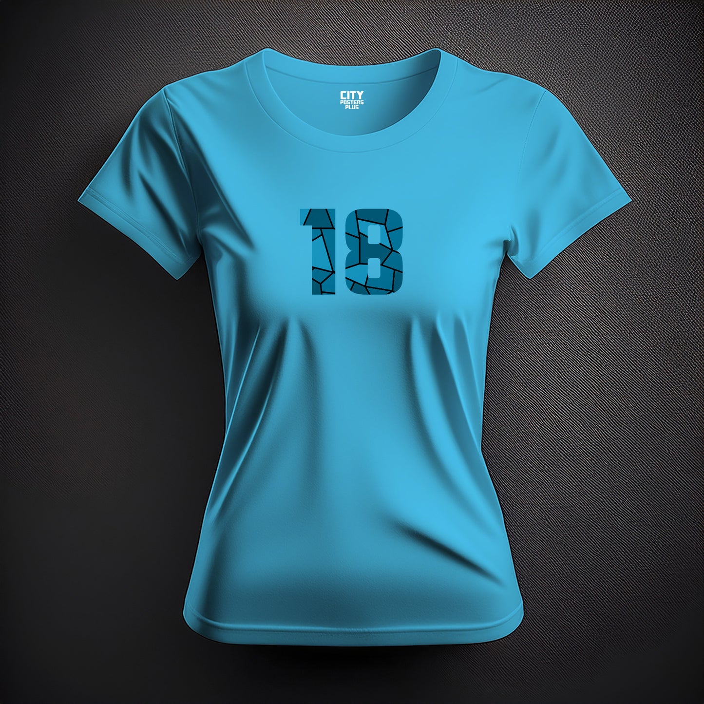 18 Number Women T-Shirt (Sky Blue)