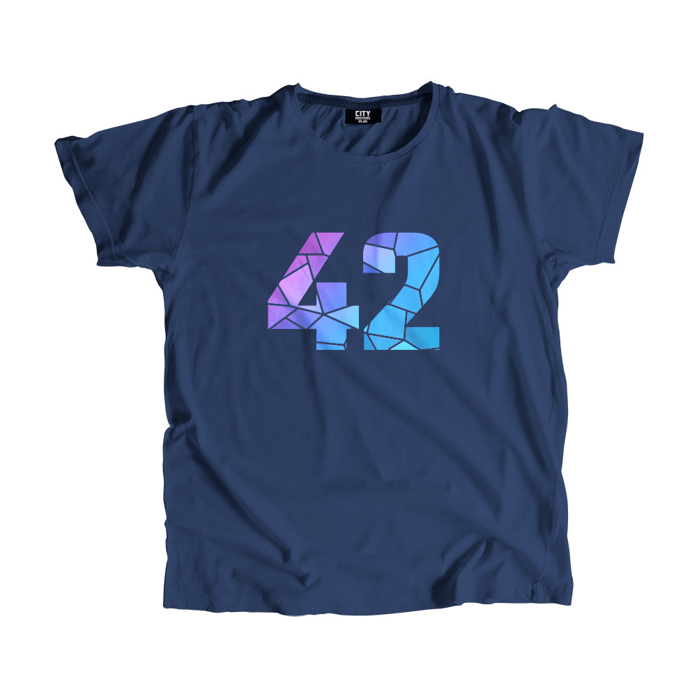 00-99 Numbers Unisex T-Shirt (Navy Blue, Large Size)