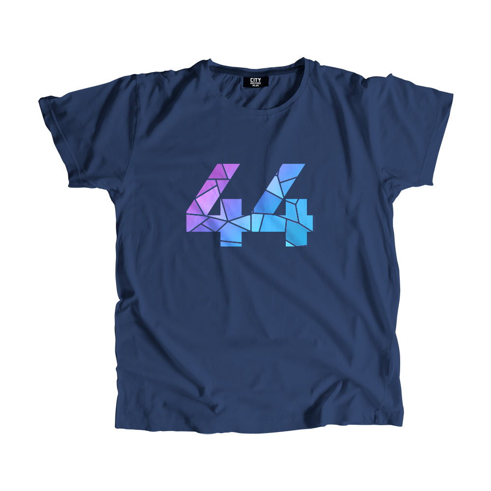 00-99 Numbers Unisex T-Shirt (Navy Blue, Large Size)