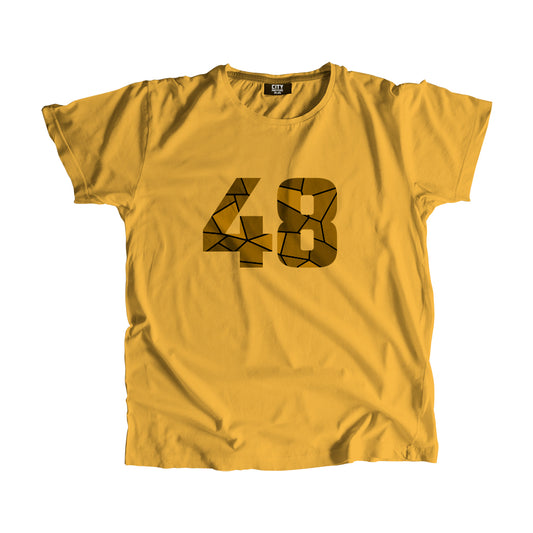 48 Number Men Unisex T-Shirt (Golden Yellow)