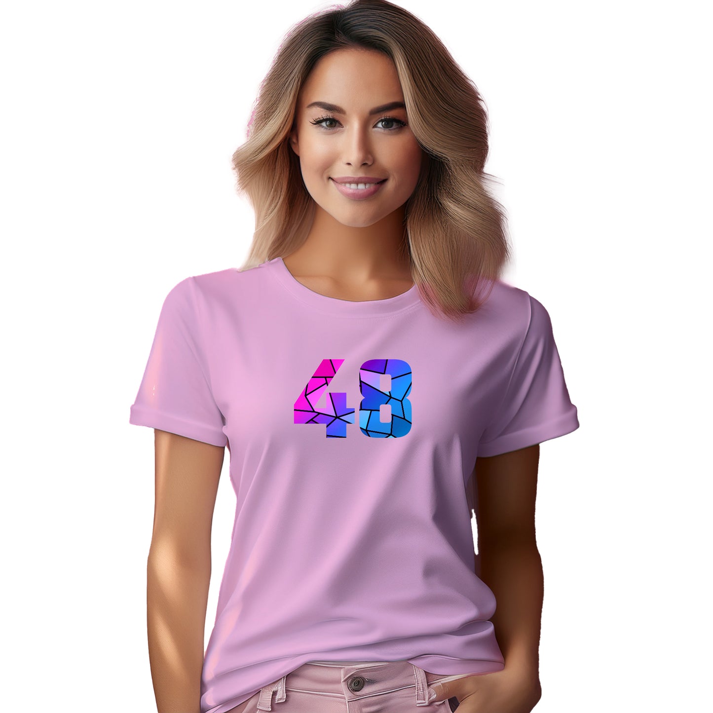 48 Number Women T-Shirt (Light Pink)