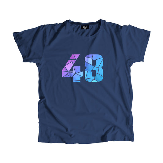 48 Number Men Unisex T-Shirt (Navy Blue)
