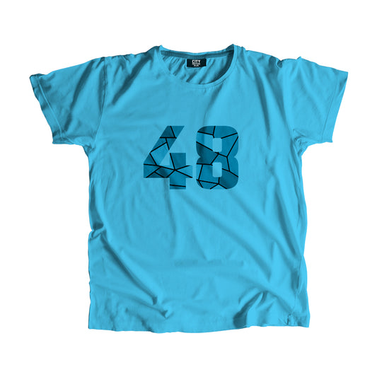 48 Number Men Unisex T-Shirt (Sky Blue)