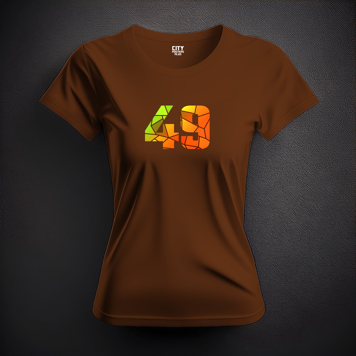 49 Number Women T-Shirt (Brown)