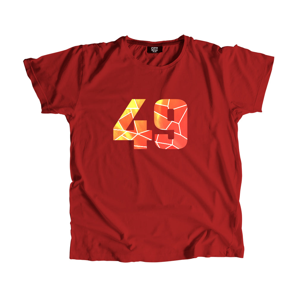 49 Number Men Unisex T-Shirt (Red)