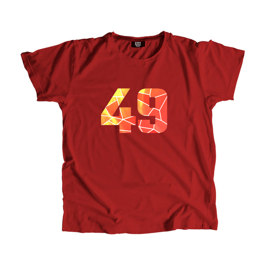 49 Number Men Unisex T-Shirt (Red)