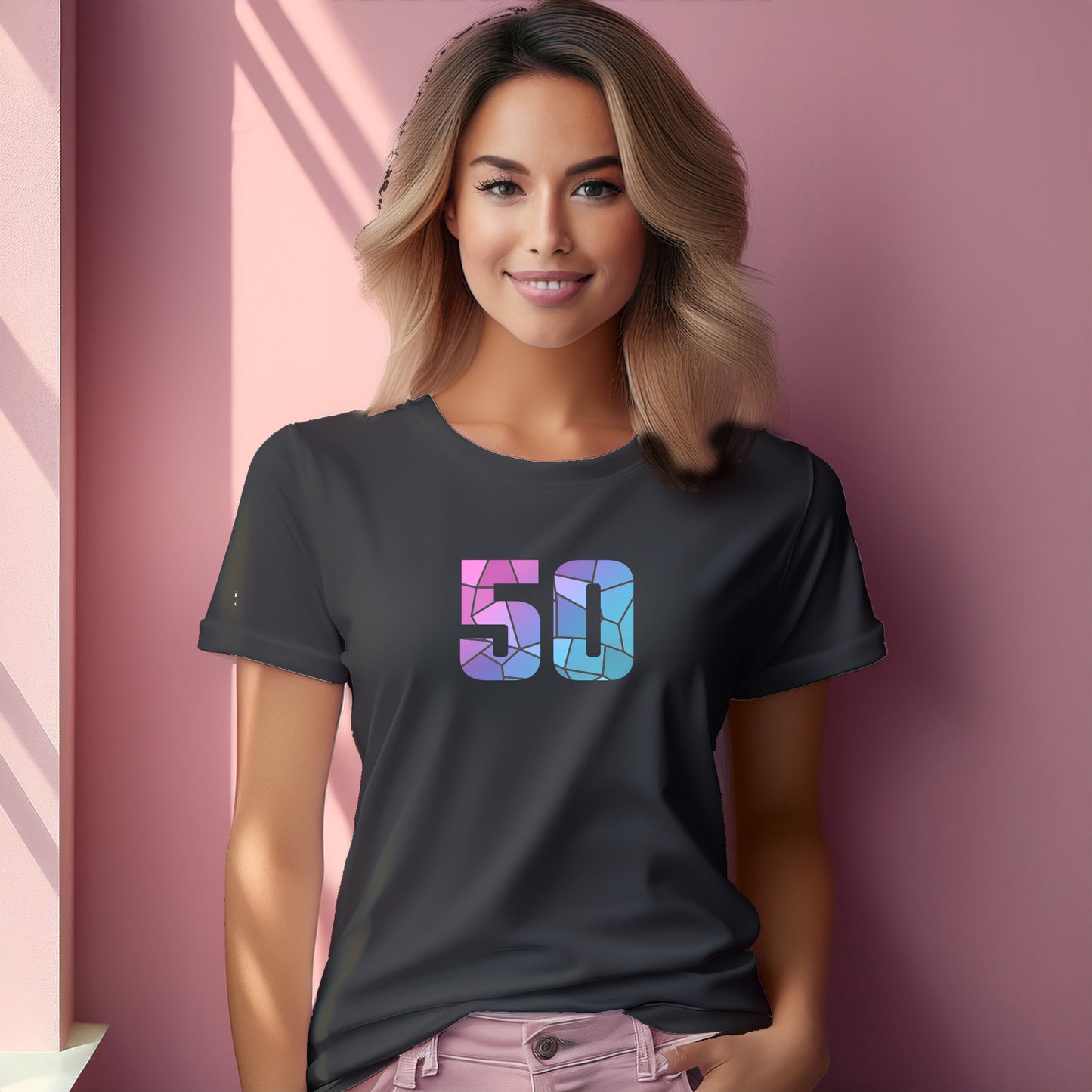 50 Number Women T-Shirt (Charcoal Grey)